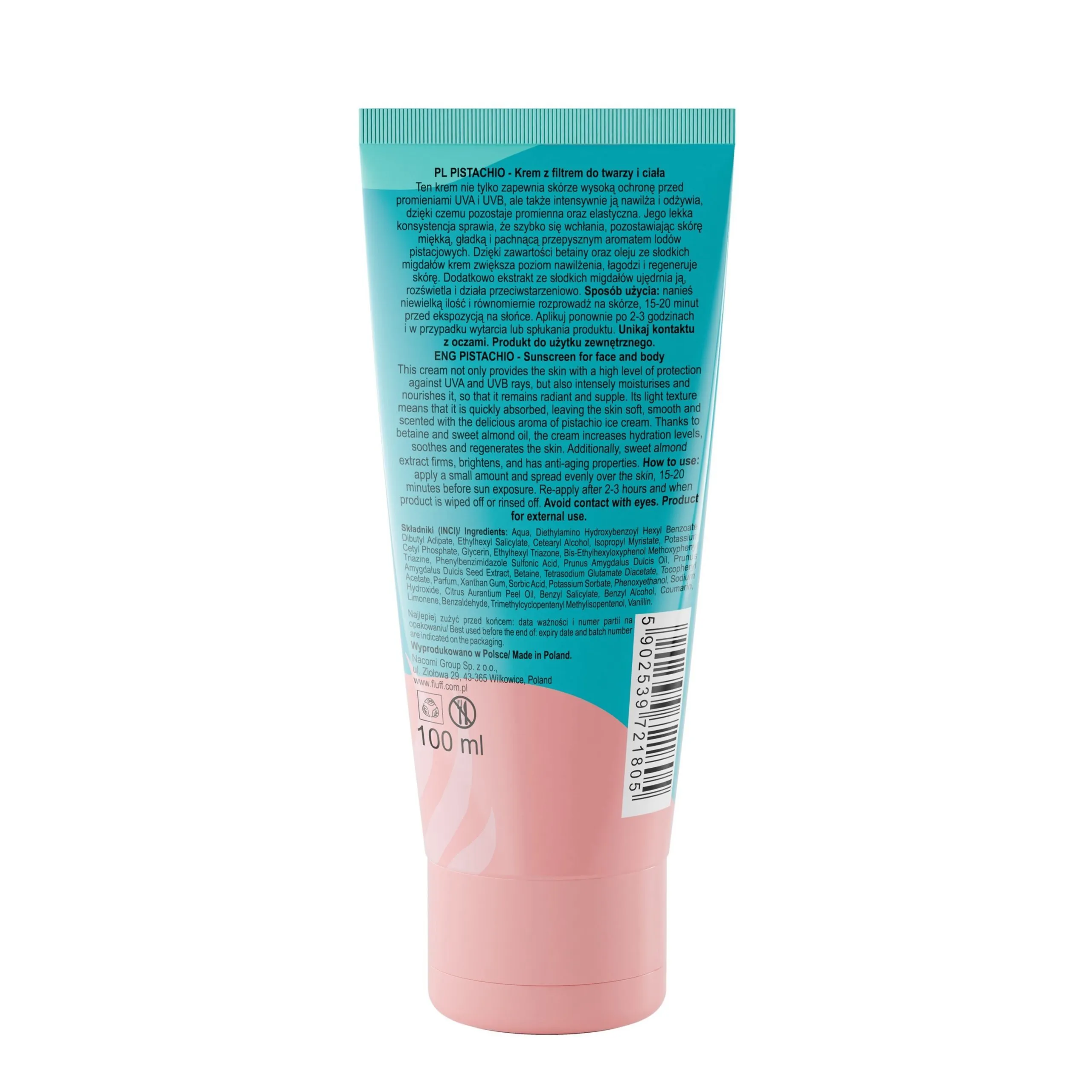 Fluff Sunscreen SPF30 Pistachio 100ml – Fluff – foto 2